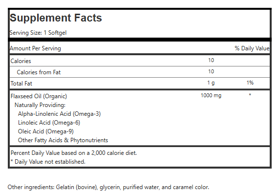 Flaxseed Oil 1000mg Softgels - Image 2